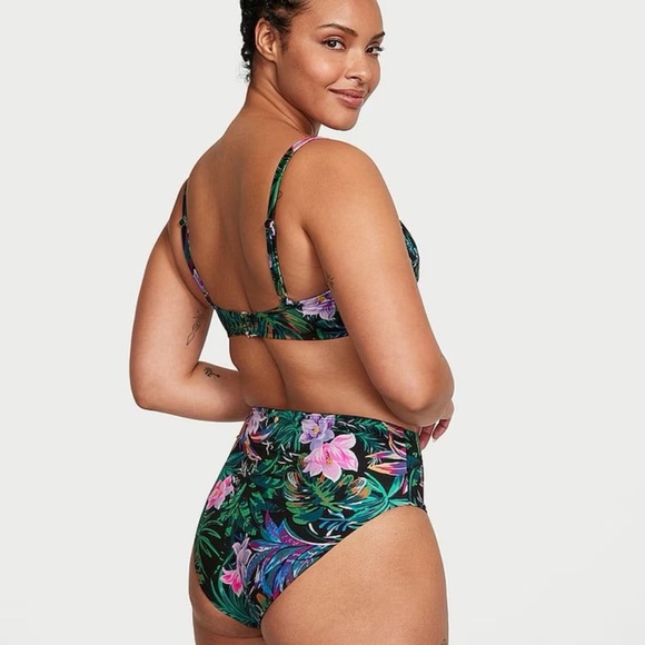 New! Victoria's Secret Black Palm Bikini Set 45583 - Picture 2 of 12